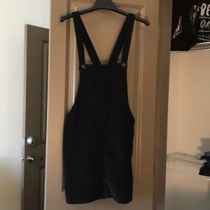 Black corduroy overall dress